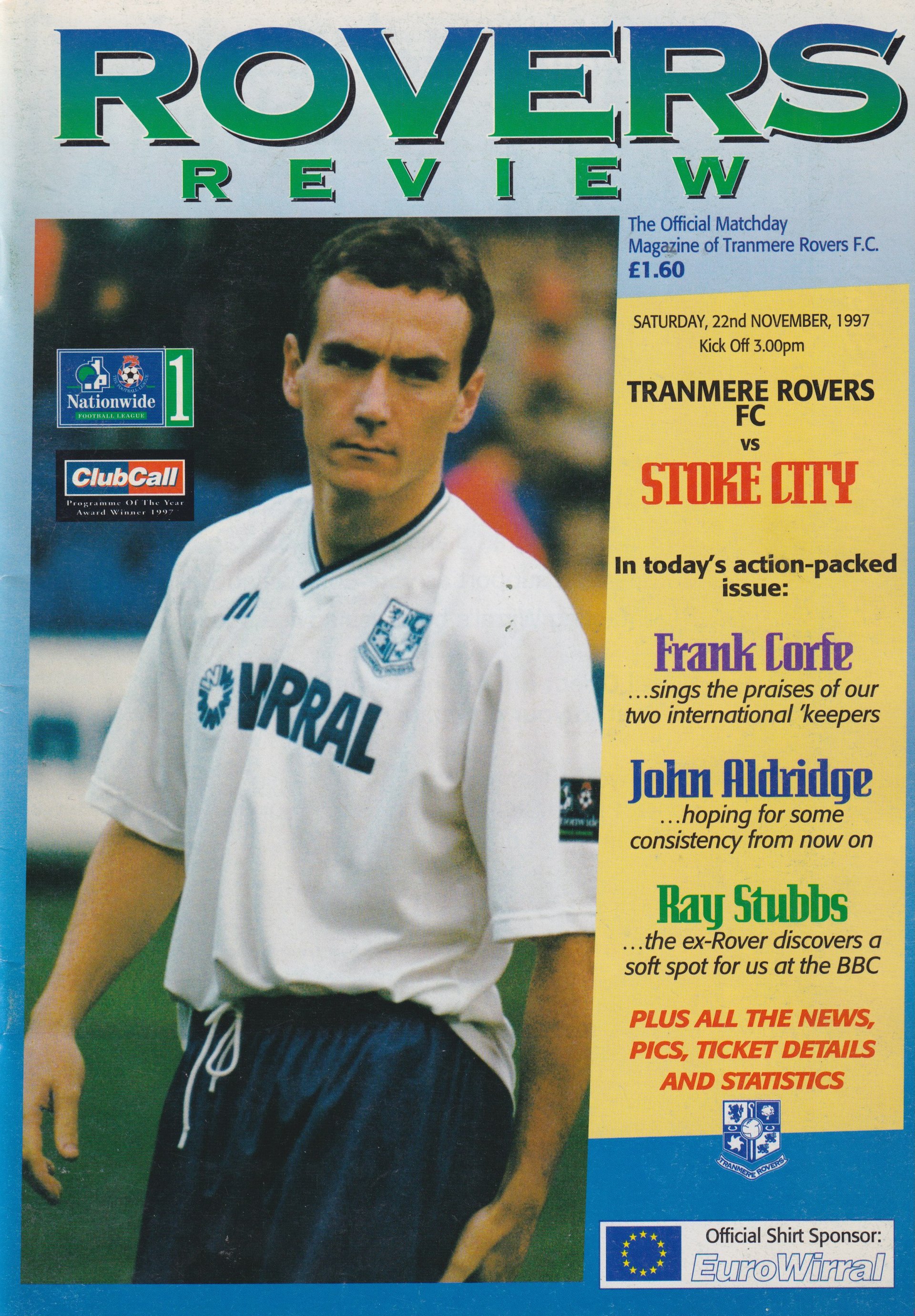 Tranmere Rovers v Stoke City match programme